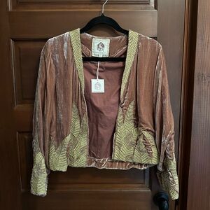 NWT Chasing Unicorns Lost in Paradise Beaded Velvet Jacket